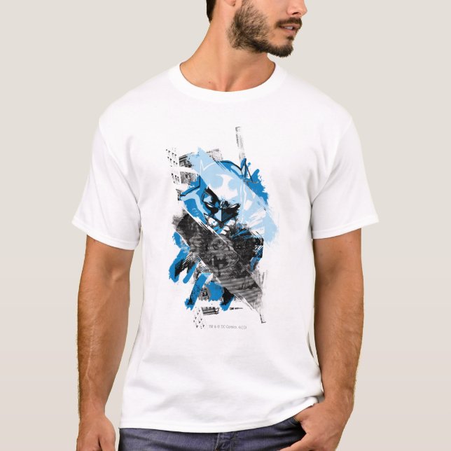 Camiseta Montaje del paisaje urbano de Batman Future (Anverso)