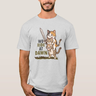 Camiseta Montamos Al Amanecer Gatitos Guerreros Lindos Con