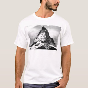 Camiseta Montaña alpina icónica Cervino blanco y negro