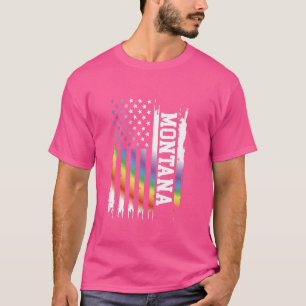 Camiseta Montana Arcoiris con bandera de los Estados Unidos