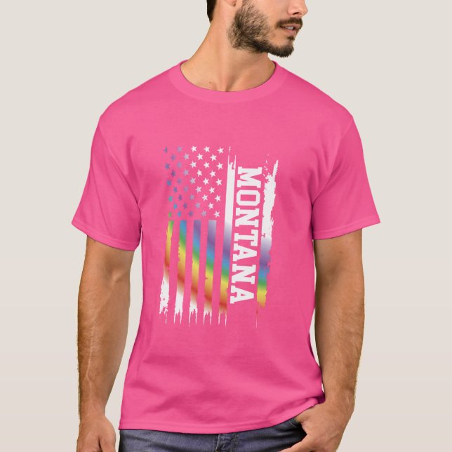 Camiseta Montana Arcoiris con bandera de los Estados Unidos (Anverso)