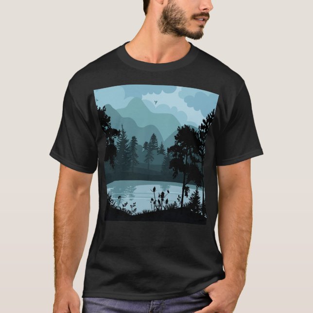 Camiseta Montaña azul (Anverso)
