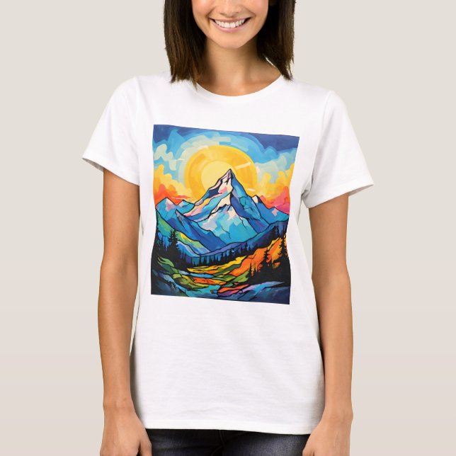 Camiseta Montaña azul (Anverso)