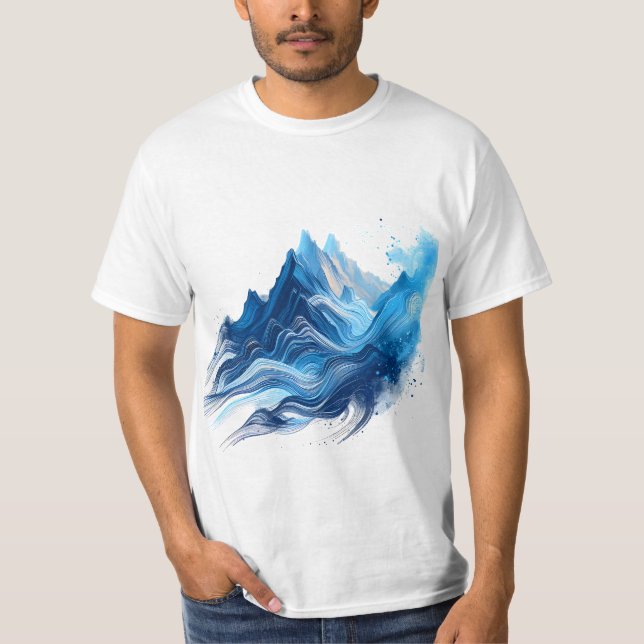 Camiseta Montaña azul (Anverso)