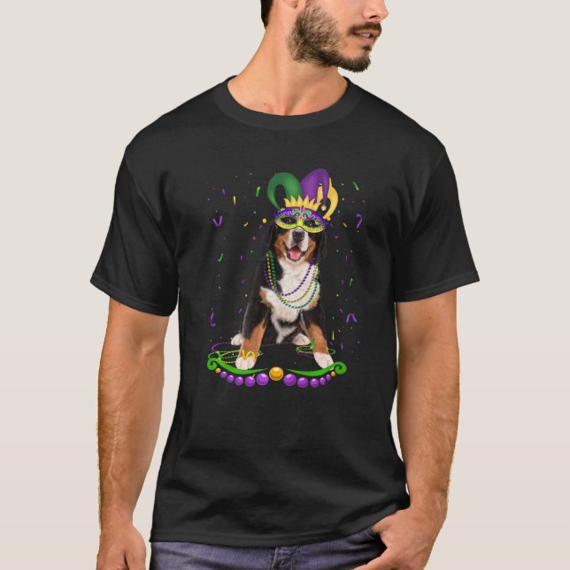 Camiseta Montaña Bernesa con máscara de carnaval Mardi Gras (Anverso)