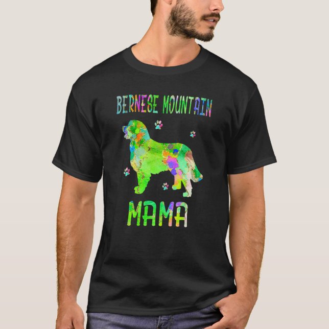 Camiseta Montaña Bernesa Mama Colorful Dog Mom (Anverso)