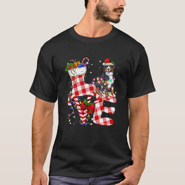 Camiseta Montaña Bernesa Santa Navidad Árbol de luces navid (Anverso)