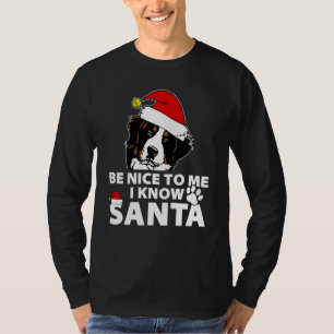 Camiseta Montaña Bernesa Sé Amable Conociendo A Santa Dog L