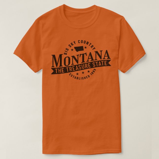 Camiseta Montana Big Sky Country El Estado del Tesoro Est 1 (Diseño del anverso)