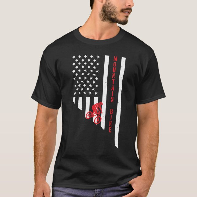 Camiseta Montaña Bike Bandera Americana Estados Unidos cues (Anverso)