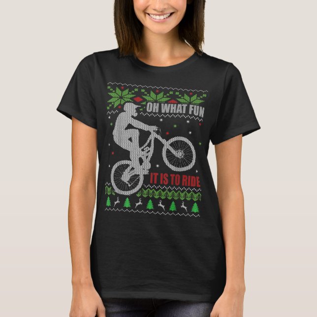 Camiseta Montaña Bike Navidades feos Montaña Bicicleta (Anverso)