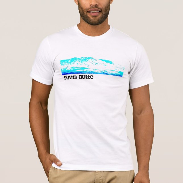 Camiseta Montaña blanca T de la mota del sur (Anverso)