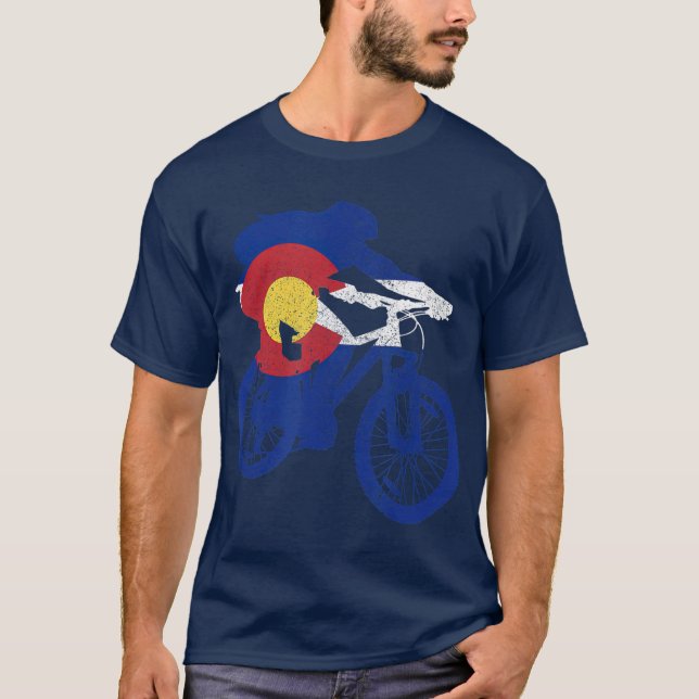 Camiseta Montaña Colorado Bike MTB Bandera Ciclismo (Anverso)