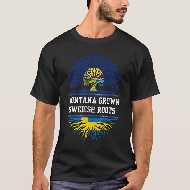 Camiseta Montana Crecía Con Raíces Suecas En Suecia (Anverso)