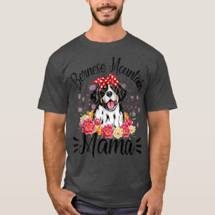 Camiseta Montaña de Berna Mamá Florals Cute Perro Mamá