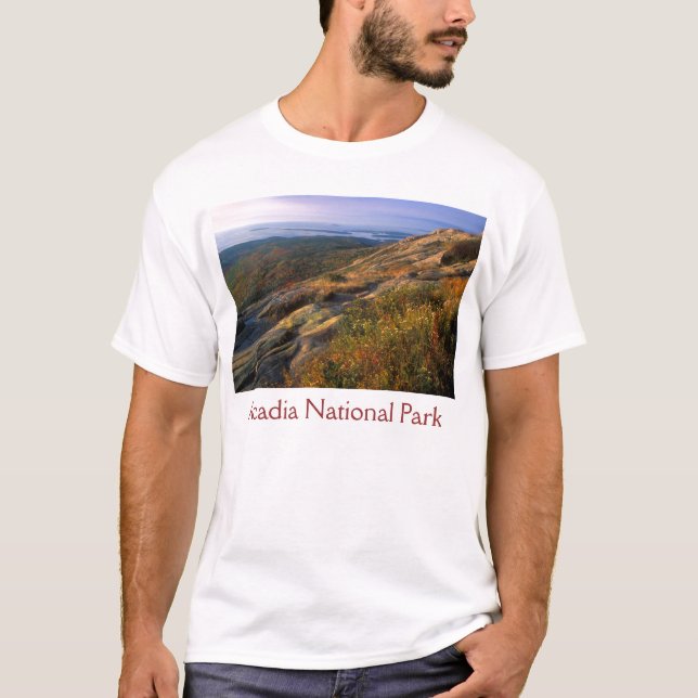 Camiseta Montaña de Cadillac, parque nacional del Acadia (Anverso)