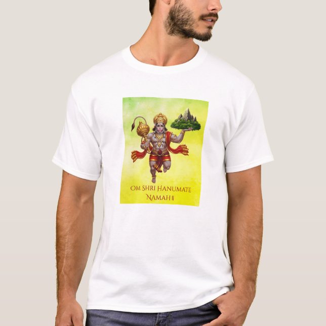 Camiseta Montaña de elevación de vuelo Lord Hanuman (Anverso)