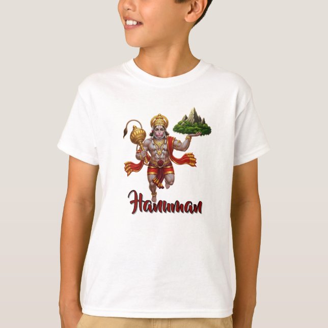 Camiseta Montaña de elevación de vuelo Lord Hanuman (Anverso)