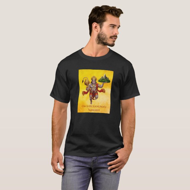 Camiseta Montaña de elevación de vuelo Lord Hanuman (Anverso completo)