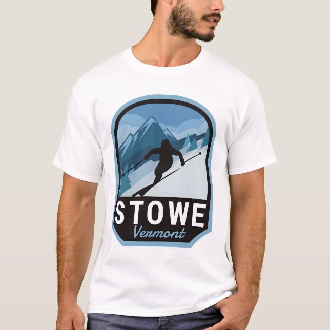 Camiseta Montaña de esquí Stowe Vermont (Anverso)