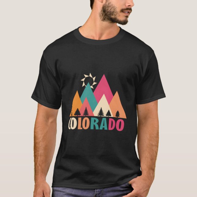 Camiseta Montaña de la Bandera del Estado de Colorado (Anverso)