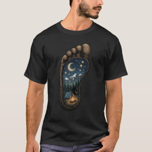 Camiseta Montaña de la Huella de Bigfoot Noche de Camping S