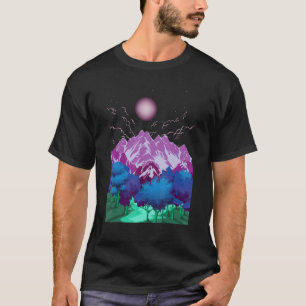 Camiseta Montaña de montaña Full Moon Hiker Forest Tree Sen
