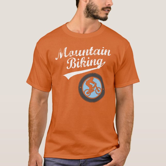 Camiseta Montaña de MTB Biking el gráfico retro, el blanco (Anverso)
