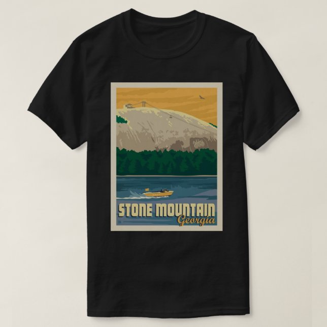 Camiseta Montaña de piedra - Metalizado impresión en Georgi (Diseño del anverso)