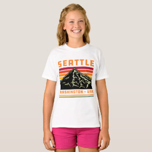 Camiseta Montaña de recuerdos del estado de Retro Seattle