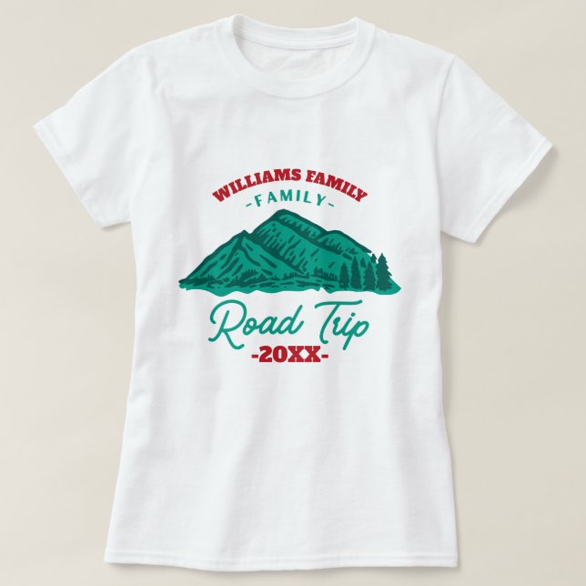 Camiseta Montaña de viaje por carretera de Reunión de Famil (Diseño del anverso)