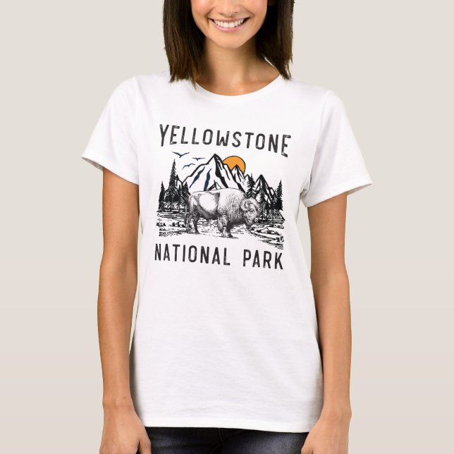 Camiseta Montaña de Wyoming del parque nacional de (Anverso)