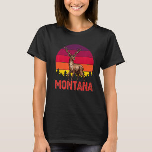 Camiseta Montana Deer Hunter Sunset Vintage Retro Caza