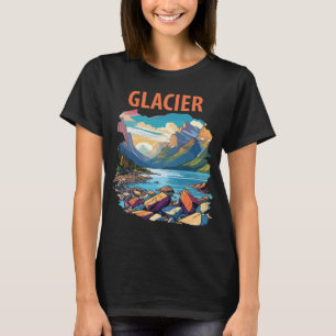 Camiseta Montaña del lago glaciar rojo viaje
