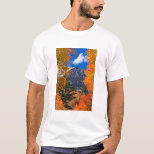 Camiseta Montaña enmarcada en follaje otoño, CA