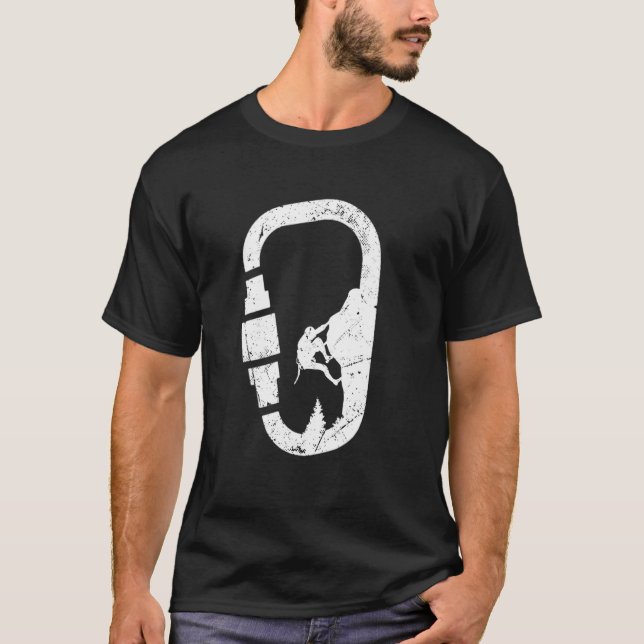Camiseta Montaña escalada Carabiner Bouldering Rock Climbi (Anverso)
