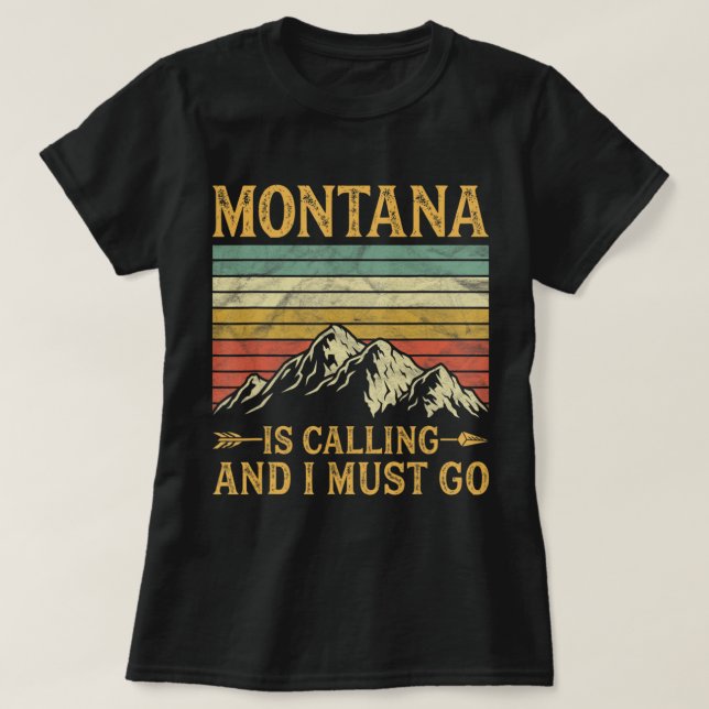 Camiseta Montana Está Llamando Y Debo Ir (Diseño del anverso)