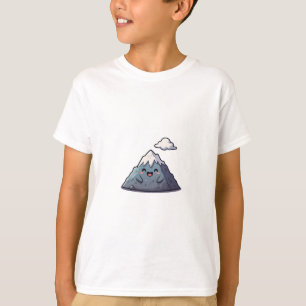 Camiseta Montaña Feliz Sonriente con Niños en la Cima Nevad