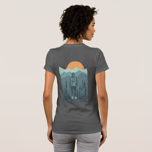 Camiseta Montaña Forest Sunset Mochila Mujer Senadora (Reverso completo)