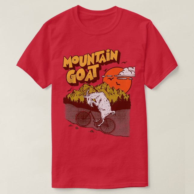 Camiseta Montaña Goat Funny Bicicleta (Diseño del anverso)