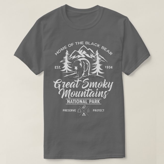 Camiseta Montaña humeante de oso negro estadounidense 1 (Diseño del anverso)