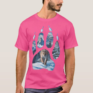 Camiseta Montaña Leon Paw Print Winter Scene