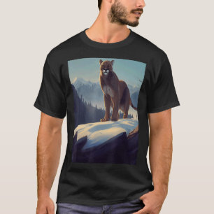 Camiseta Montaña León Wild Animal Panther Cougar Diseño