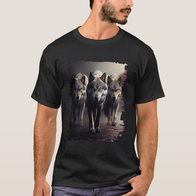 Camiseta Montaña Lobo de la Tribu de los Lobos (Anverso)