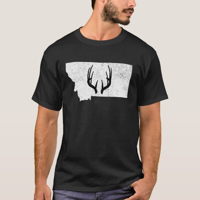 Camiseta Montana MT Deer Hunting Shed Antlers (Anverso)