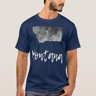 Camiseta Montana MT Map Grunge Vintage Gráfico Estado de or