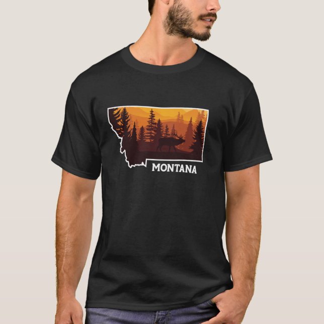 Camiseta Montana Nature Elk Deer Hunt Montana Mt Ho (Anverso)