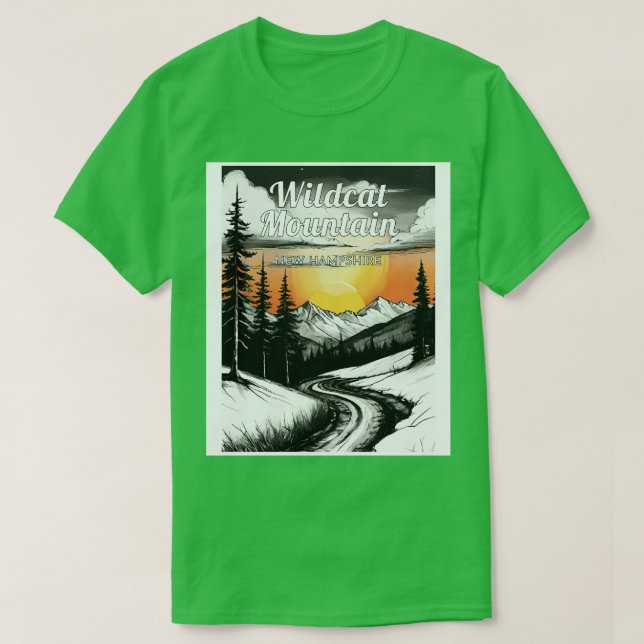 Camiseta Montaña nueva hampshire usa ski 2 (Diseño del anverso)