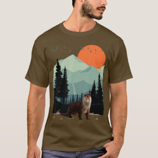Camiseta Montaña Paisaje Adventure Sunset Pine Tree Sea