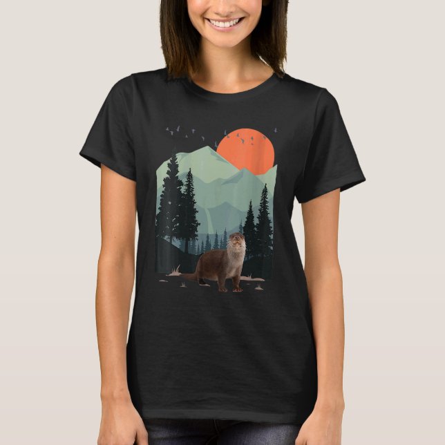 Camiseta Montaña Paisaje Adventure Sunset Pine Tree Sea (Anverso)
